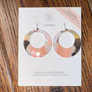 Moe Moe Kiasmin Art Subset Layered Drop Hoop Earrings